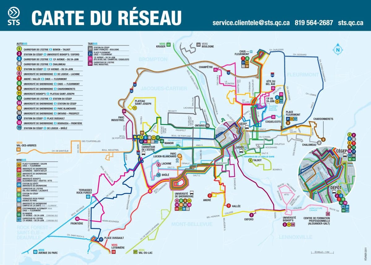 Kart av Quebec buss