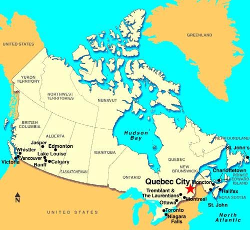 Kart av Quebec City på