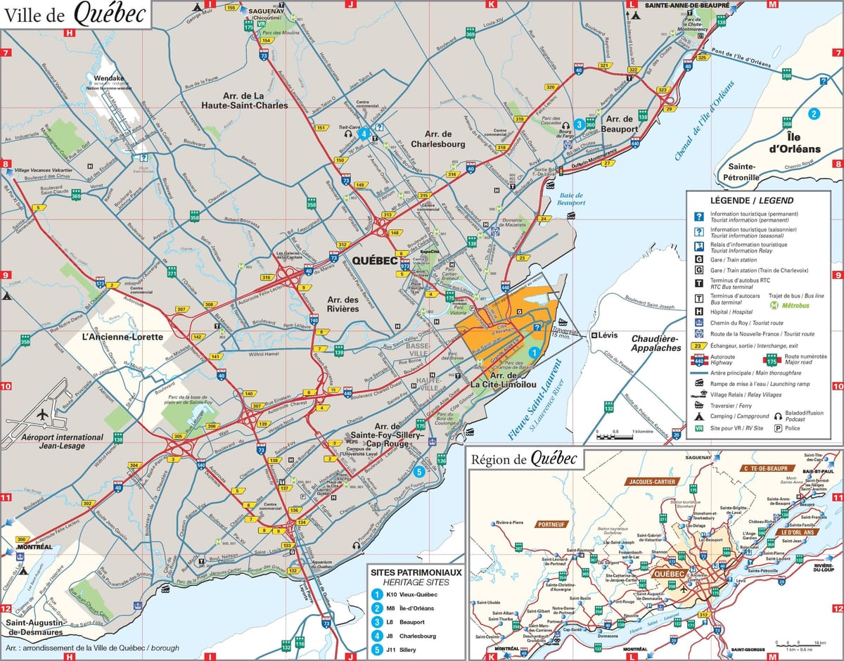kart av Quebec City-området