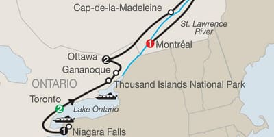 Kart av Quebec, canada med byer