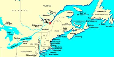 Quebec City kart over canada