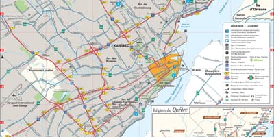 Kart av Quebec City-området